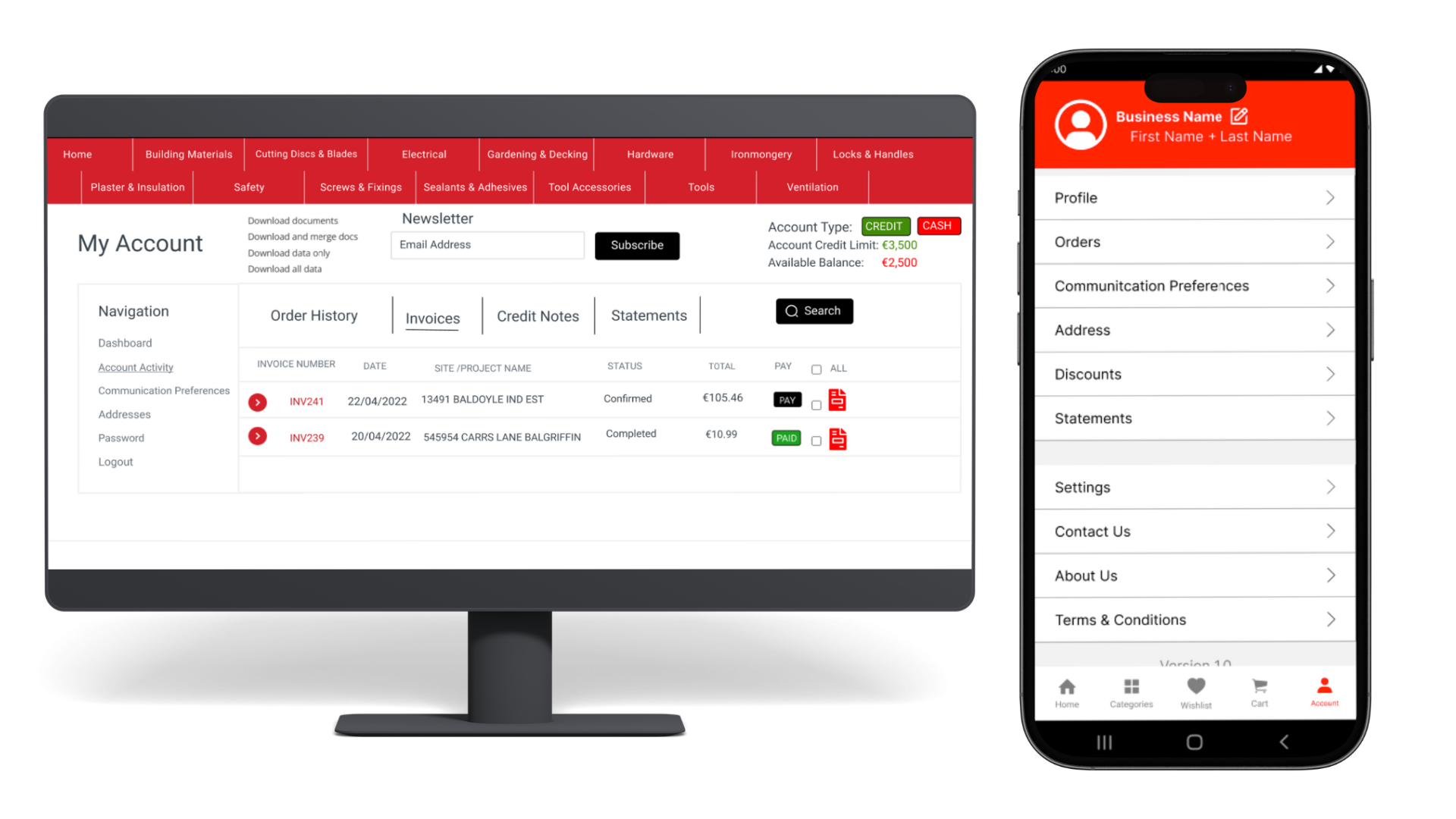 self service customer portal, what is ecommerce app, example b2b wholesale app